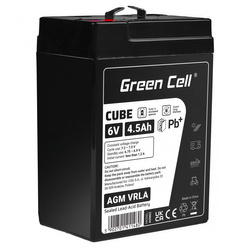 Green Cell Cube AGM VRLA IP54 6V 4.5Ah bezobsługowy akumulator do systemu alarmowego kasy fiskalnej zabawki