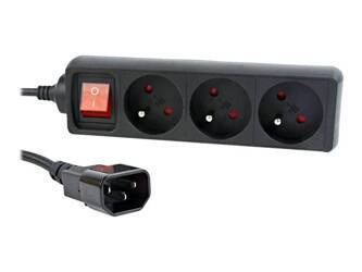 ENERGENIE EG-PSU3F-01 Energenie listwa zasilająca do UPS C14, (3 gniazda) 0.6m, czarna z wyłącznikiem
