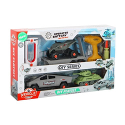 Samochód do montażu z przyczepą i czołgiem