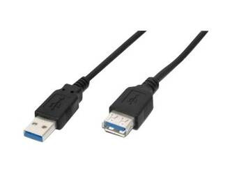 ASM AK-300203-030-S ASSMANN Kabel przedłużający USB 3.0 SuperSpeed Typ USB A/USB A M/Ż czarny 3,0m