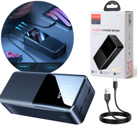 Joyroom power bank 22.5W 30000mAh PD QC3.0 AFC czarny (JR-QP193)