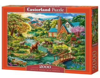 Puzzle 2000 Idyllic House with Horses CASTOR