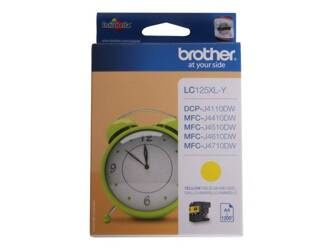 BROTHER LC125XLY Tusz Brother LC125XLY yellow 1 200str DCP-J4110DW / MFC-J4410DW / MFC-J4510D