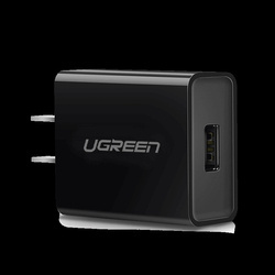 Ładowarka sieciowa UGREEN CD122, 18W, QC 3.0, USB (czarna)