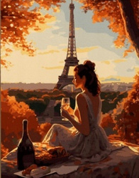 Diamentowa Mozaika Kobieta w Paryżu NO-1009979