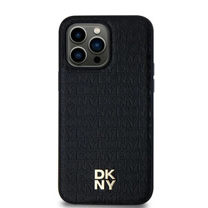 Etui DKNY Leather Pattern Metal Logo MagSafe na Samsung Galaxy S24 Ultra - czarne