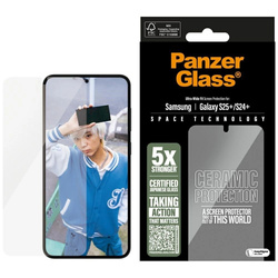 Szkło ceramiczne PanzerGlass Ultra-Wide Fit na Samsung Galaxy S25+ - przezroczyste