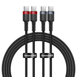 Kabel Baseus Cafule USB-C do USB-C 100W,2m, 2szt (czerwono-czarny, szaro-czarny)