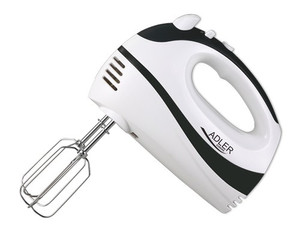 Adler | Mixer | AD 4205 b | Hand Mixer | 300 W | Number of speeds 5 | Turbo mode | White/Black