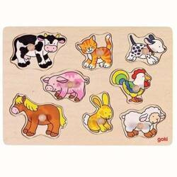 Układanka z uchwytami zwierzęta wiejskie goki