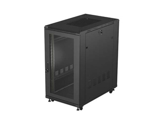 SZAFA INSTALACYJNA RACK STOJĄCA 19" 22U 600X1000 CZARNA DRZWI PERFOROWANE LANBERG (FLAT PACK)