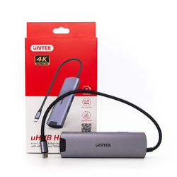 Unitek H1112F Aktywny Hub USB-C 5Gbps, HDMI RJ-45 PD 100W