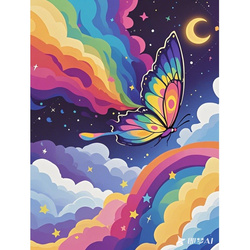 Malowanie po numerach 40x50cm Tęczowy Motyl