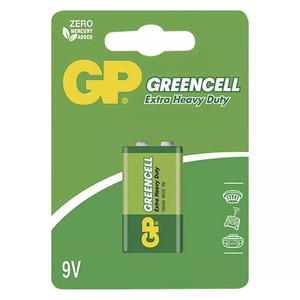 Bateria cynkowo-węglowa, 9V (6F22), 9V (6F22), 9V, GP, blistr, 1-pack, Greencell