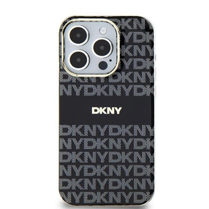 Etui DKNY IML Mono & Stripe MagSafe na iPhone 15 Plus / 14 Plus - czarne