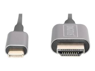 DIGITUS DA-70821 USB-C-HDMI Adapter 1.8m 4K/30Hz black metal housing