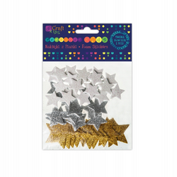 Naklejki z pianki Gwiazdki brokatowe 45 szt.