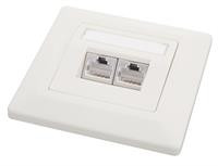 Gniazdko Solarix CAT5E STP 2 x RJ45 pod tynk białe