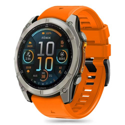 Pasek silikonowy Tech-Protect Silicone Line na Garmin Fenix 5 / 6 / 6 Pro / 7 / 8 (47 mm) / E - pomarańczowy