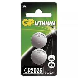 Bateria litowa, CR2025, CR2025, 3V, GP, blistr, 2-pack