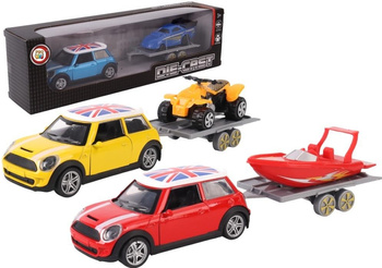 Samochód z przyczepą letnie aktywności metal mix