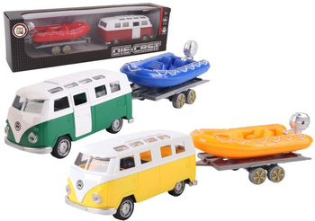 Samochód van z przyczepą metal mix