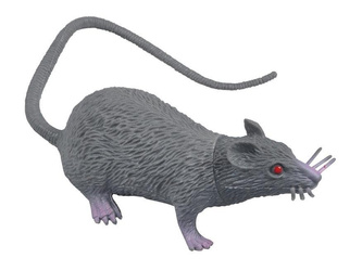 Szczur plastikowy szary 9cm