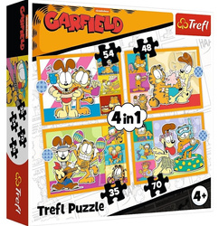 Puzzle 4w1 Garfield kocha lazanię TREFL