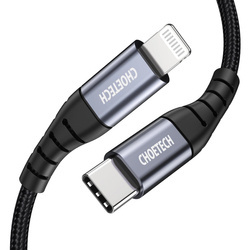 Kabel Choetech IP0041 USB-C / Lightning MFi 480Mb/s 3A 2 m - czarny