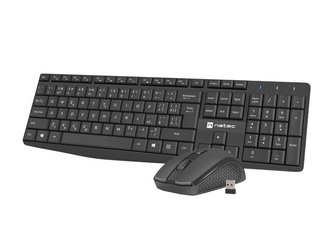 ZESTAW 2W1 NATEC SQUID CZARNY KLAWIATURA+MYSZ CZ/SK BEZPRZEWODOWA OPTYCZNA