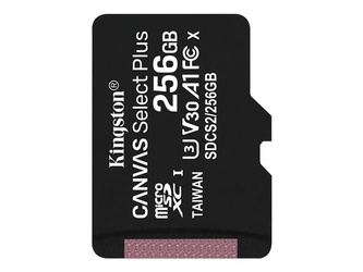 KINGSTON 256GB microSDXC Canvas Select Plus 100R A1 C10 Single Pack w/o ADP