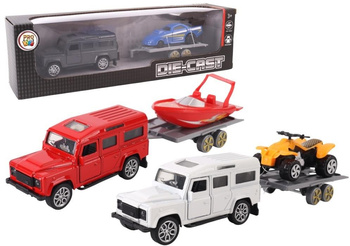 Samochód z przyczepą letnie aktywności metal mix