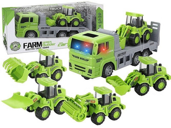 Laweta z pojazdem budowlanym zielone MIX