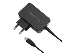 QOLTEC 52386 Ładowarka GaN POWER PRO 1xUSB-C 65W 5-20V 3-3.25A Czarna