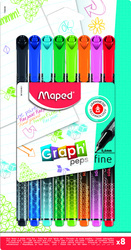 Cienkopis Maped Graph Peps Deco 8 kolorów blister