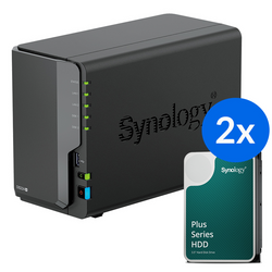 Synology DS224+ /12T | 2-zatokowy serwer NAS w zestawie z dyskami o łącznej pojemności 12TB, Tower