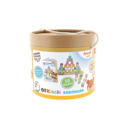 Klocki drewniane O!Klocki Kodowanie Bobaski i Miś 50 elementów 61515