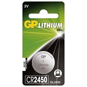 Bateria litowa, guzikowa, CR2450, 3V, GP, blistr, 1-pack