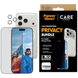 Zestaw ochronny CARE by PanzerGlass Flagship Privacy 3w1 Etui+Szkło Prywatyzujące+Lens na iPhone 17 Pro