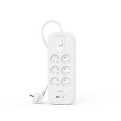 Belkin 2M, 6-portowa listwa + 1xUSB-A 1xUSB-C 650J