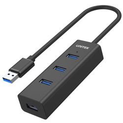HUB Unitek Y-3089 4x USB-A 3.1 Gen 1 BC1.2 5Gbps plus zasilanie microUSB