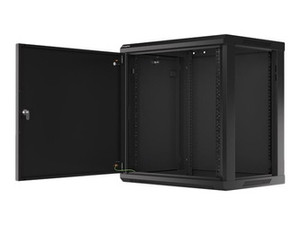 LANBERG Szafa wisząc 19inch 12U 600x450 drzwi metalowe czarna flat pack