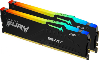 Pamięć RAM Kingston Fury Beast Black RGB 128GB (2x64GB) DDR5 5600MHz