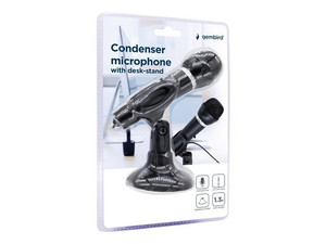 GEMBIRD Condenser microphone with desk-stand black