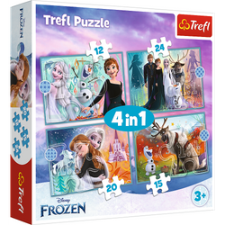Puzzle 4w1 (12,15,20,24)  Niezwykły świat Frozen 34381
