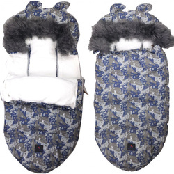 Extralink | Śpiworek do wózka fotelika sanek | z uszami futerko ocieplany niemowlęcy 100cm moro