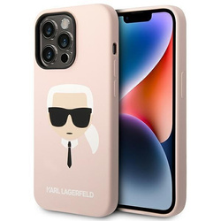 Etui Karl Lagerfeld Silicone Karl`s Head na iPhone 14 Pro Max - różowe