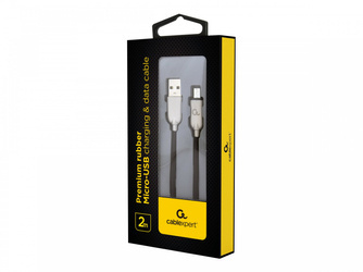 GEMBIRD CC-USB2R-AMmBM-2M Gembird kabel micro USB 2.0 AM-MBM5P (metalowe wtyki, kabel gumowany) 2m, czarny