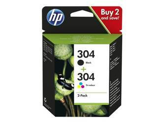 Zestaw dwóch tuszy HP 304 2-Pack Black Tri-color cyjan magenta żółty czarny