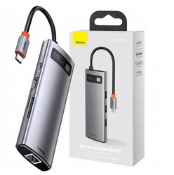 HUB USB-C 8w1 do USB 3.0 HDMI USB-C PD RJ45 Baseus